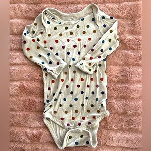 Kyte Baby Long Sleeve Onesie Fall Polka Dot size 12-18 mo